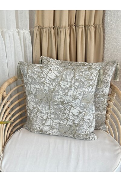 Decamor home Екрю зелений пухнастий чохол для дивана