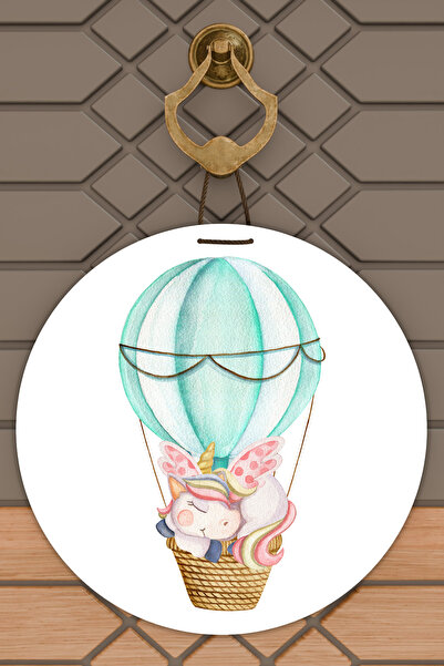 Dormot Home Imprimare digitală modernă Balon verde Unicorn Ornament pentru uș...