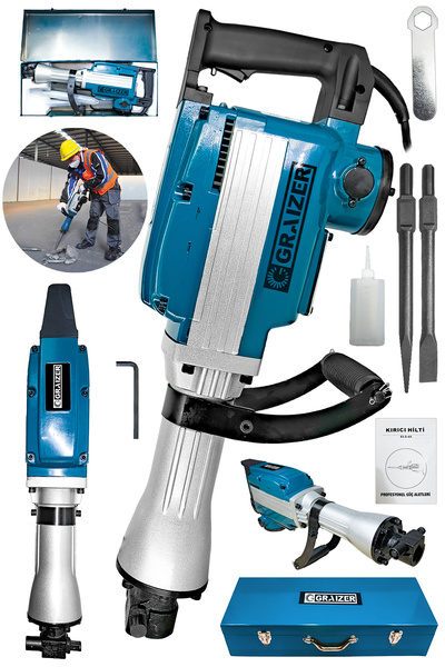 Graizer Alman 17 Kg Ağır Hizmet Profesyonel Kırıcı Hilti Çantalı 70 Joule