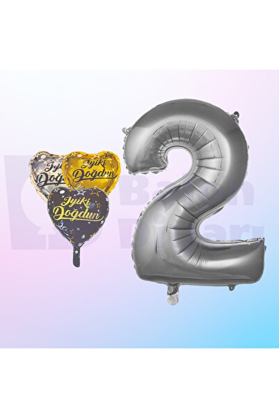 BALON DİYARI مجموعة بالونات من رقائق الفويل مكتوبة على شكل قلب وأرقام عيد ميل...