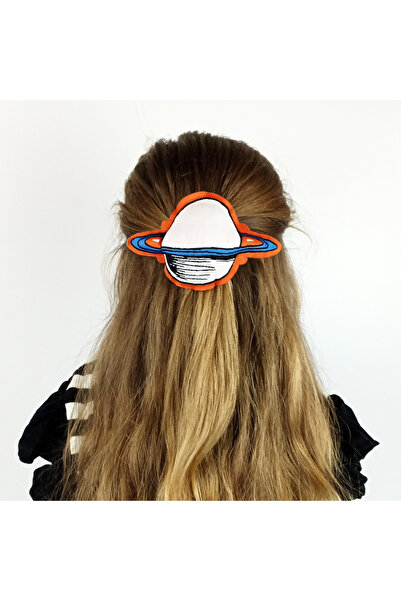 woodycord El Yapımı Elyaf Dolgulu Satürn Gezegen Klips Toka