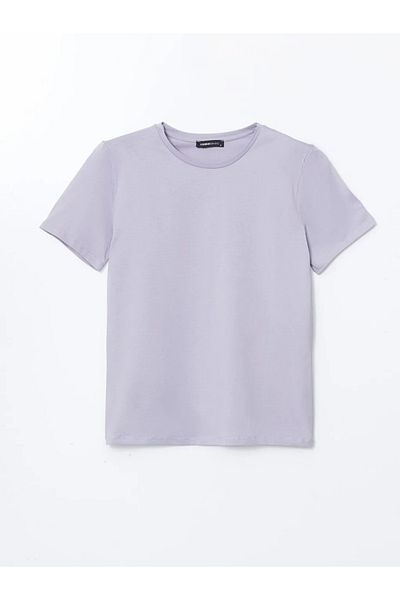 LC Waikiki Tricou de damă LCWAIKIKI Classic Lilac Crew Deck