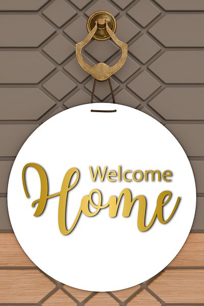 Rugmood Μοντέρνα ψηφιακή εκτύπωση Χρυσό Welcome Home Door Ornament