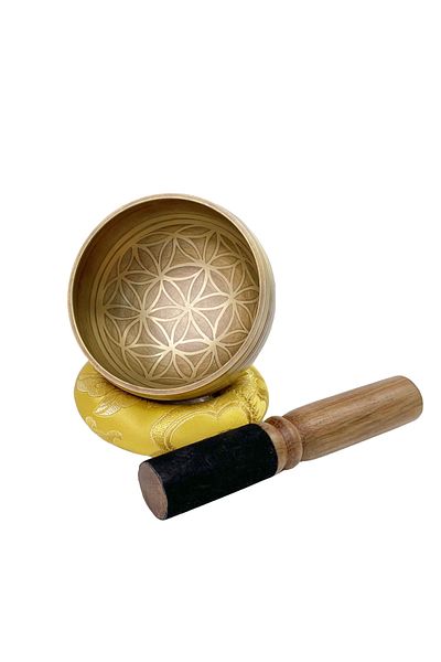 Miwayer Flower Of Life Tibetan Singing Bowl Set Flower Of Life Unique Gift Helpful For Meditation Yo