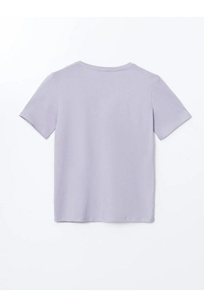 LC Waikiki Tricou de damă LCWAIKIKI Classic Lilac Crew Deck