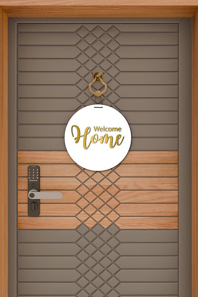Rugmood Μοντέρνα ψηφιακή εκτύπωση Χρυσό Welcome Home Door Ornament