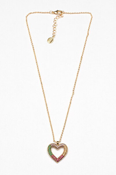 Bijuty Zircon Stone Colorful Heart Necklace