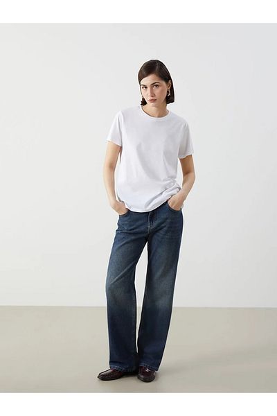 LC Waikiki Tricou alb pentru femei LCW Vision cu decolteu