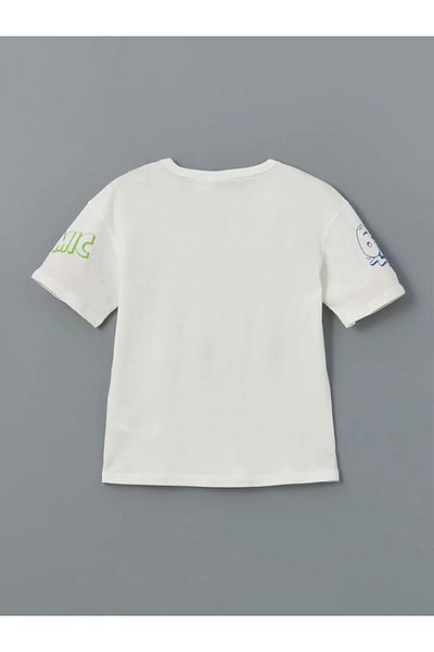 LC Waikiki Lcw Kids Ecru Crew Neck Boy T-Shirt