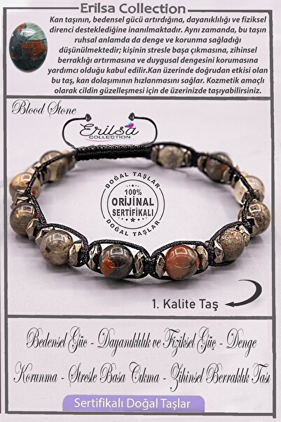 Erilsa جودة AAA+ هيليوتروب تيراهيرتز الحقيقي - سوار حجر الدم