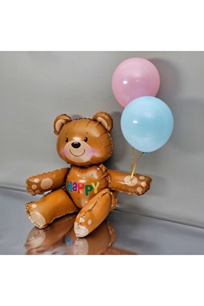 aloha concept Kahverengi Ayı Balon Oturan Happy