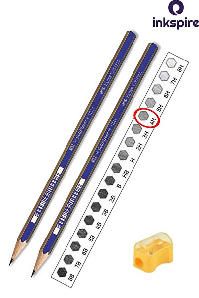 inkspire 4H Art Marker Graduated Pencil Sharpener Set 2 Pcs Numbered Black Pe...