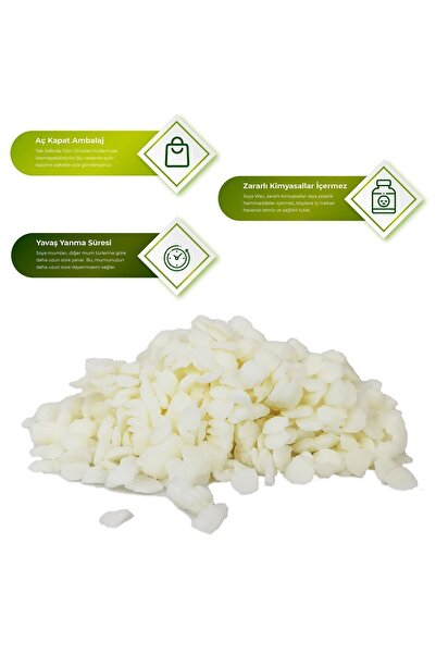 Alze Kimya Hobi Soya Wax %100 Doğal Mum Hammaddesi 1 Kg - Mum Yapımı Için Ideal Soya Mumu