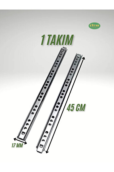 ÇİTAŞ 45 CM BİLYELİ KLAVYE ÇEKMECE RAYI (1.7 CM GENİŞLİK)
