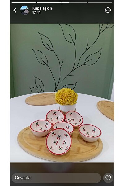 ZÜMRAHOME Kiraz desen çerezlik kase