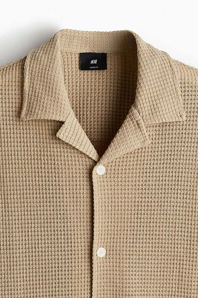 H&M Loose Fit Waffled resort shirt