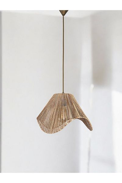 KorFam Wicker Handmade Bohemian Asymmetrical Shaped Rustic Chandelier