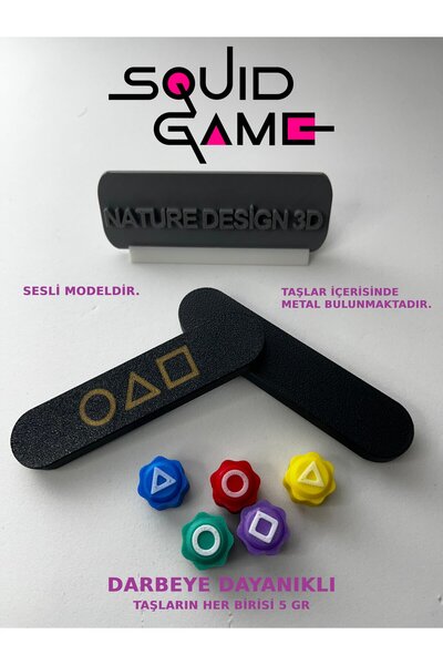 3D Squid Game 2 Gonggi 5 Taş ( Beş Taş ) Kalamar Oyun Renkli Taş