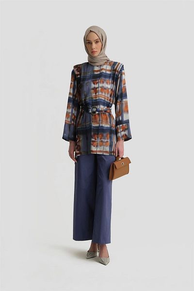 Armine Misty Purple Asymmetrical Padded Tunic - 25Y4602