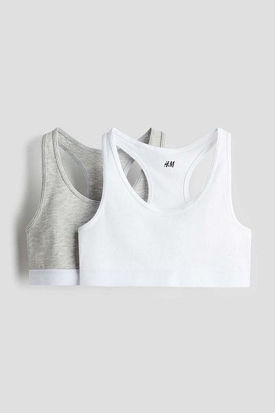 H&M 2-pack cotton jersey crop tops