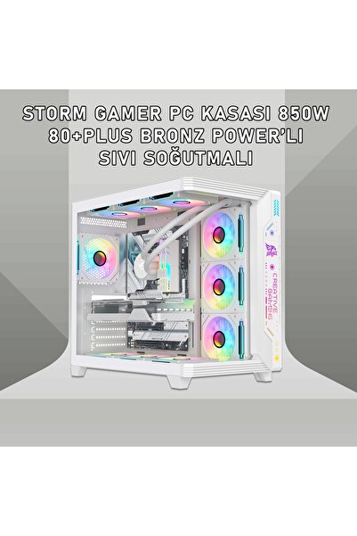 gameagle Storm 7 Argb Fanlı Oyuncu Pc Kasası 850W 80+ Plus Bronz Power'lı Sıv...