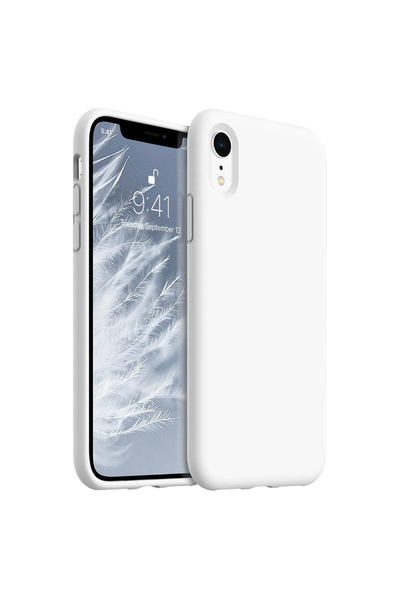 Marselit iphone XR Uyumlu Premium Lansman Liquid Silikon Kılıf İçi Kadife-Beyaz