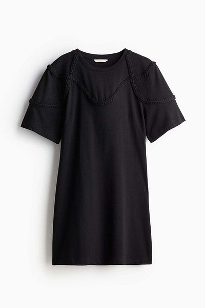 H&M Braid-trim T-shirt dress