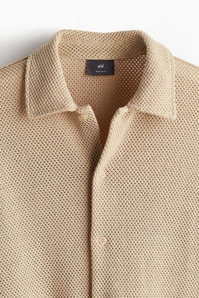 H&M Regular Fit Hole-knit shirt