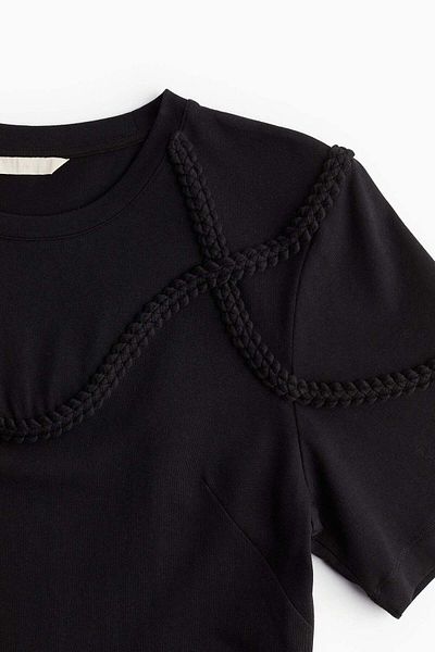 H&M Braid-trim T-shirt dress