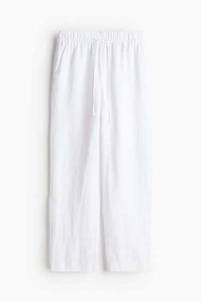 H&M Linen-blend tapered trousers