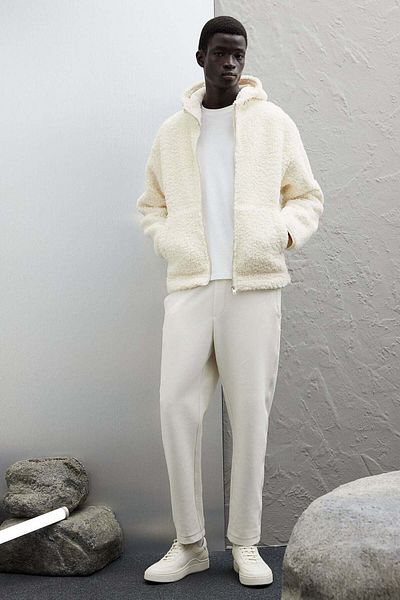 H&M Loose Fit Teddy zip-through hoodie