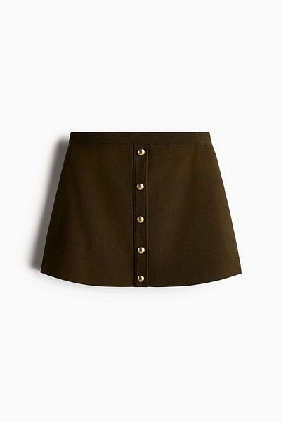 H&M Button-front fine-knit skirt