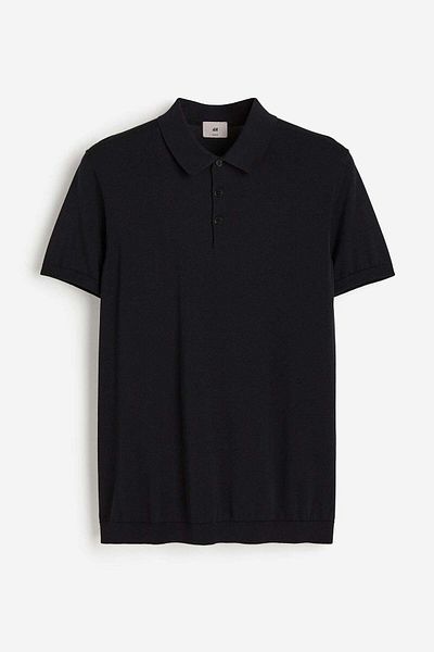 H&M Slim Fit Silk-blend polo shirt