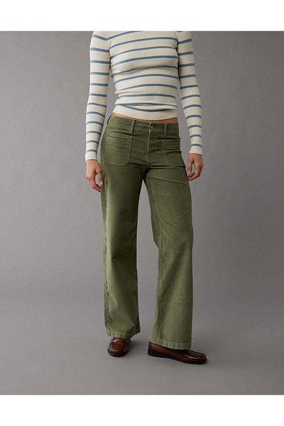 AMERICAN EAGLE Ae Stretch Corduroy Low-rise Baggy Wide-leg Pant