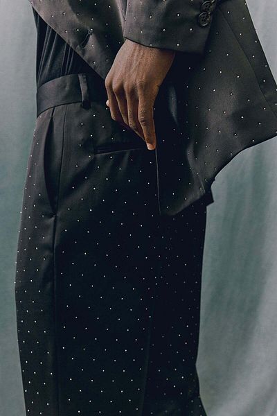 H&M Regular Fit Rhinestone-embellished suit trousers