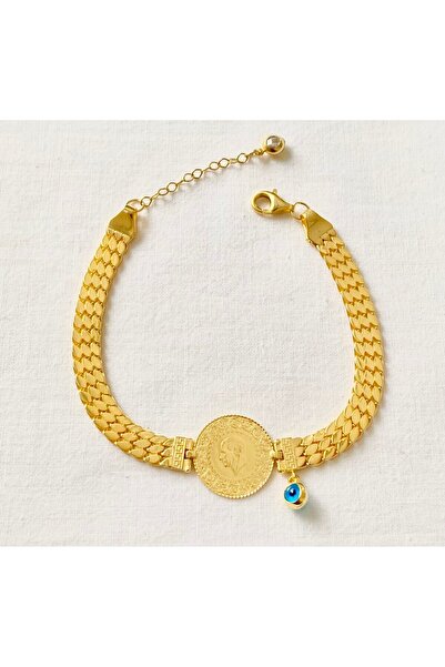 Lora Kuyumculuk Üç Sıra Pullu Zincirli 22 Ayar Ceyrekli Bileklik