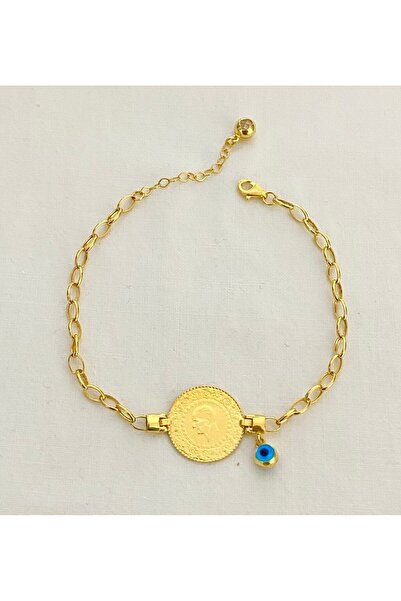 Lora Kuyumculuk Oval Halka Zincirli 22 Ayar Çeyrekli Bileklik