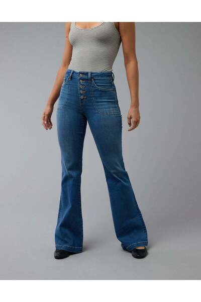 AMERICAN EAGLE بنطلون جينز AE Next Level Super High-Wisted Flare