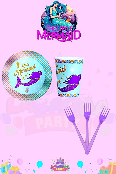 LASAGNA STORE Set de petrecere extra mini cu tematică Sirenă pentru 8 persoane