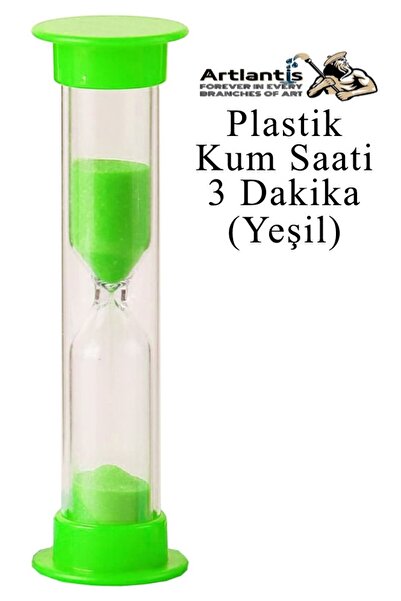 Artlantis Renkli Kum Saati 1 Adet Mini Küçük Kum Saat 3 Dakika 8 cm Kum Zaman...