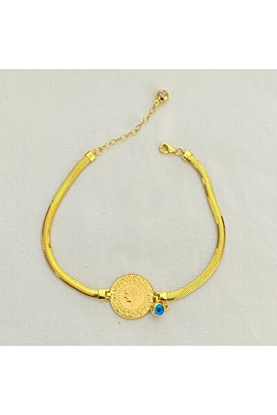 Lora Kuyumculuk İtalyan Balık Sırtı Zincirli 22 Ayar Çeyrekli Bileklik