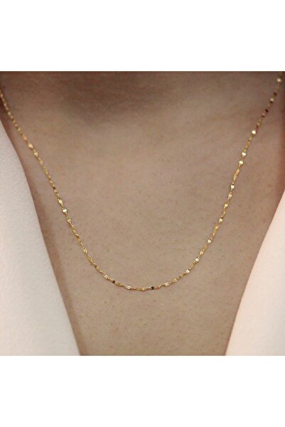 Lora Kuyumculuk 14 Ayar Aynalı Pullu Altın Zincir