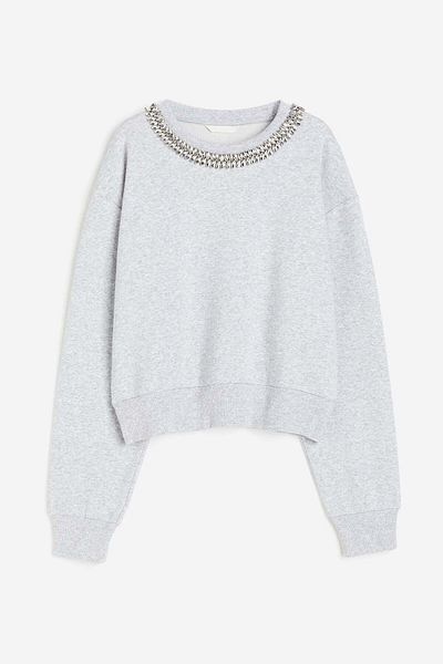 H&M Rhinestone-detail sweatshirt