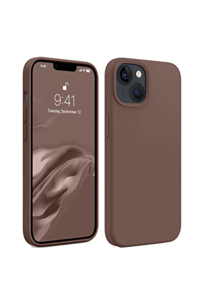 Marselit iphone 15 Uyumlu Premium Lansman Liquid Silikon Kılıf İçi Kadife-Kah...