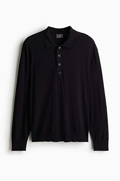 H&M قميص بولو محبوك بقصّة عادية