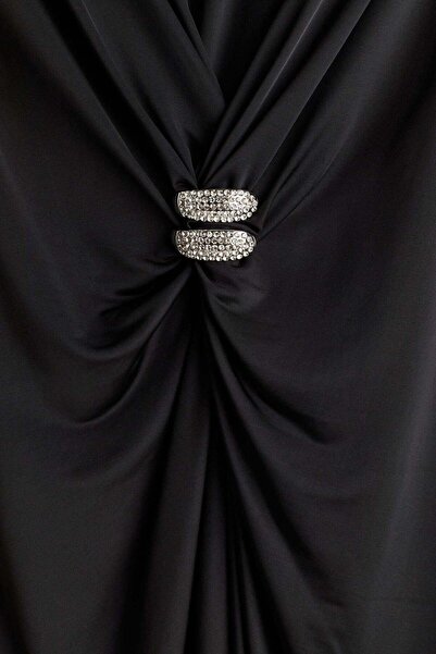 H&M Draped shoulder-pad dress