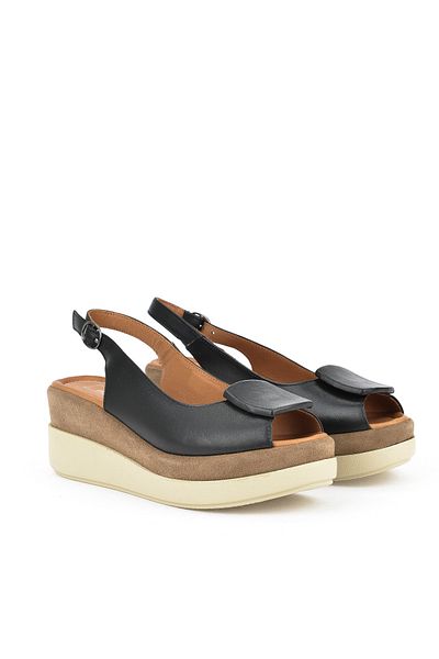 Ziya Sandale de damă cu toc negru din piele naturală - 151992 Z21010S