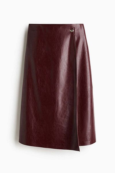 H&M Coated wrap skirt