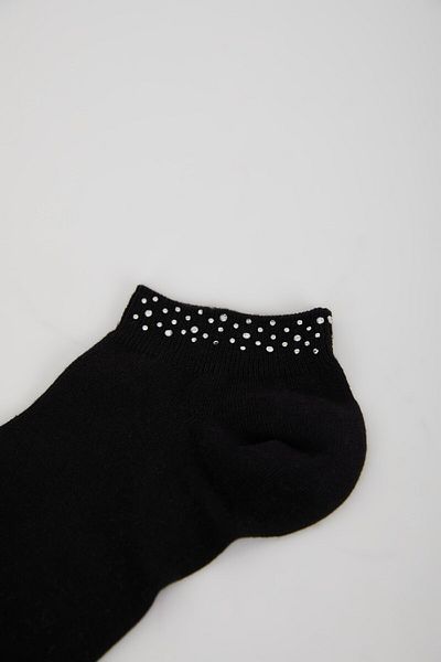 DeFacto Nahtlose Damen-Socken aus gekämmter Baumwolle mit glänzendem Steinmuster E8653axns