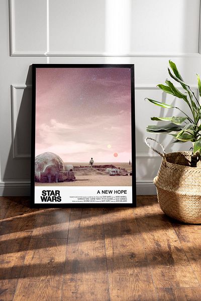 Saturn Pictură înrămată Star Wars A New Hope - Pictură poster Space Wars Old Fim